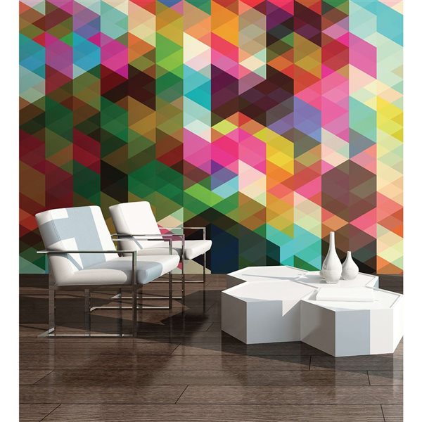 ohpopsi Geometrix Mural 9-ft 10-in x 7-ft 10-in