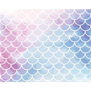 ohpopsi Watercolour Mermaid Scales Mural 9-ft 10-in x 7-ft 10-in