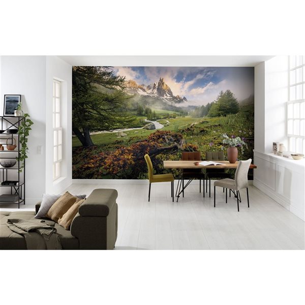 Komar Morning Walk Mural 12-ft 1-in x 8-ft 3-in