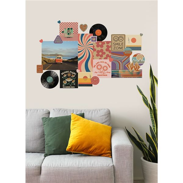 WallPops Retro Collage Wall Decals 29-in x 46-in