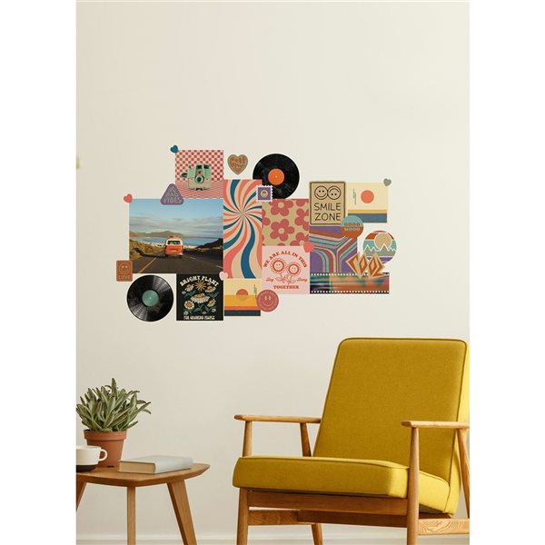 WallPops Retro Collage Wall Decals 29-in x 46-in