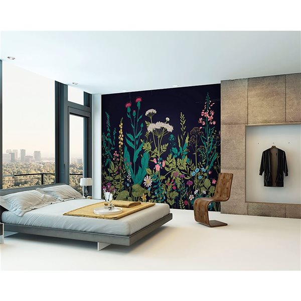 ohpopsi Botanical Fleur Mural 9-ft 10-in x 7-ft 10-in