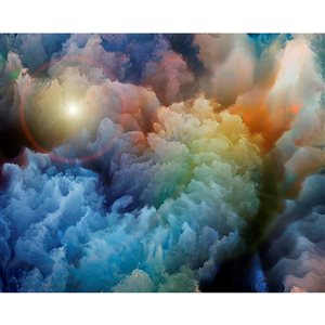 ohpopsi Moody Clouds Mural 9-ft 10-in x 7-ft 10-in