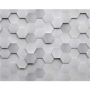 ohpopsi Metal Hexagons Mural 9-ft 10-in x 7-ft 10-in