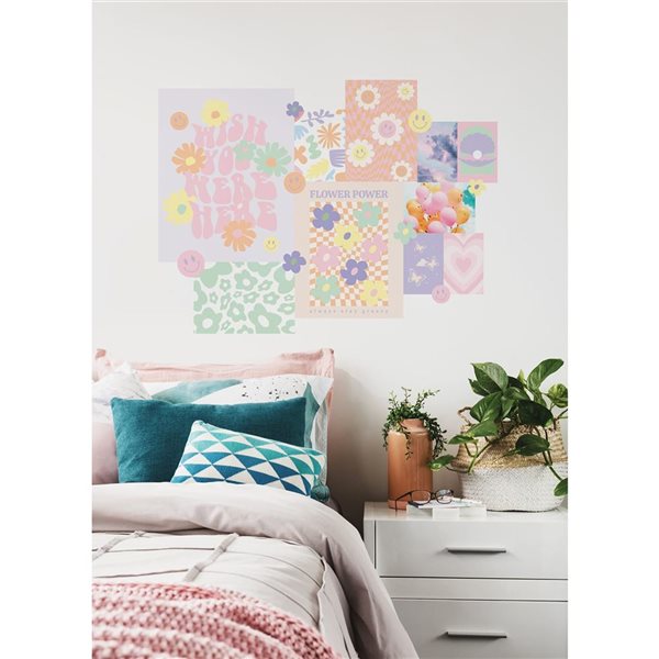 Décalques muraux collage floral de WallPops 30 po x 40 po