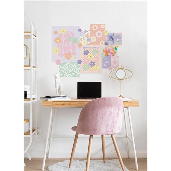 Décalques muraux collage floral de WallPops 30 po x 40 po