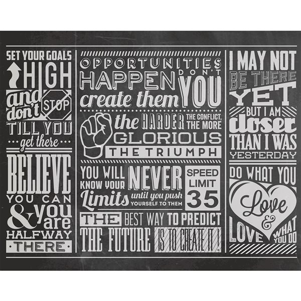 ohpopsi Chalk Quotes Mural 9-ft 10-in x 7-ft 10-in