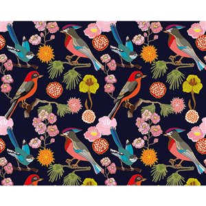 ohpopsi Floral Birds Mural 9-ft 10-in x 7-ft 10-in