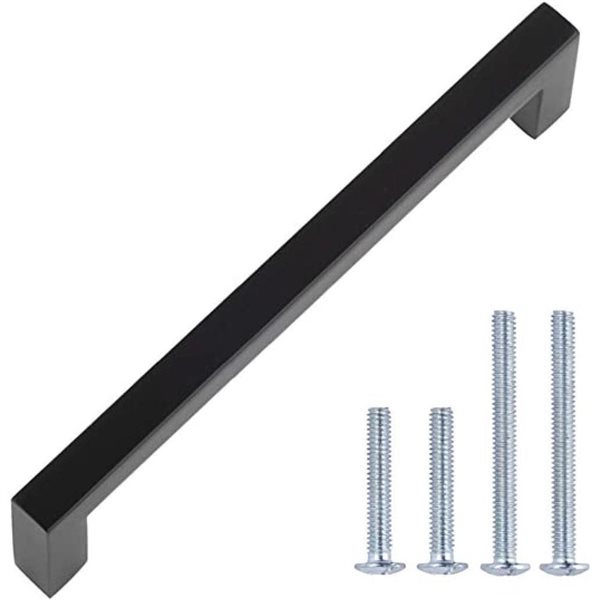 Rectangular Tube Handle Plumbing N Parts 8-in W Matte Black Stainless Steel Rectangle Shape ...