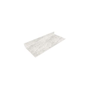 Comptoir acrylique droit Thinscape 48 L x 25 P x 0,5 po d'épaisseur gris mat Sea Line Mist aspect pierre naturelle