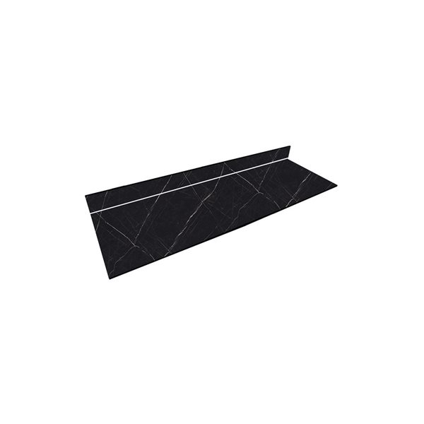 Thinscape 72 L x 25 D x 0.5-in Thick Marble-Look Gloss Black Pietra Straight Acrylic Countertop