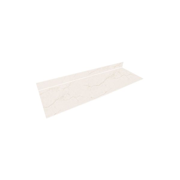 Thinscape 72 L x 25 D x 0.5-in Thick Marble-Look Gloss White Soluna Straight Acrylic Countertop