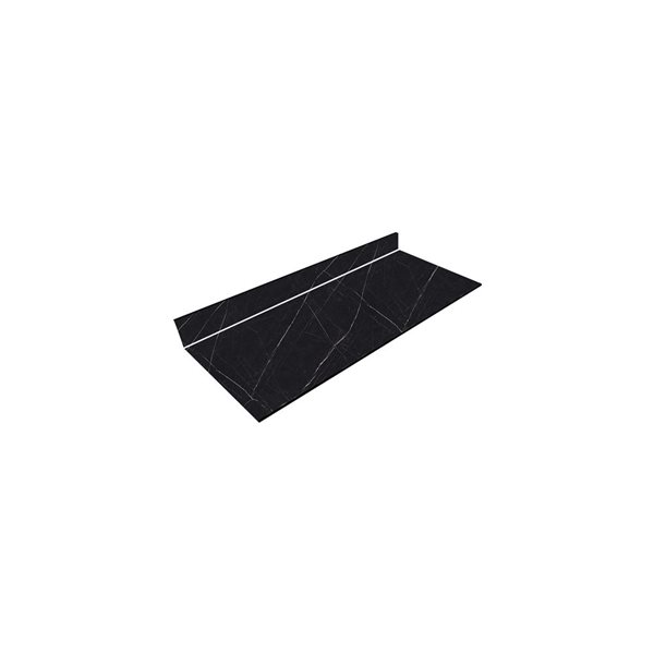 Thinscape 48 L x 25 D x 0.5-in Thick Marble-Look Gloss Black Pietra Straight Acrylic Countertop