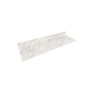 Comptoir acrylique droit Thinscape 96 L x 25 P x 0,5 po d'épaisseur gris mat Sea Line Mist aspect pierre naturelle