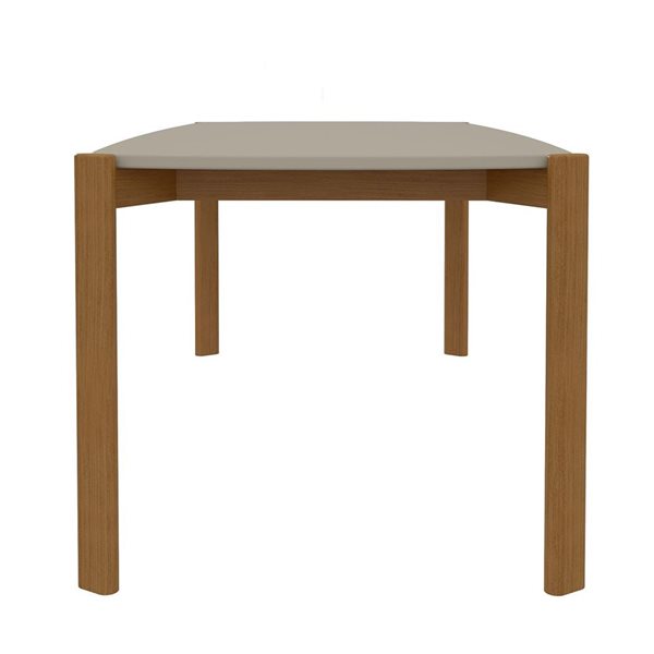 Manhattan Comfort Gales 35.43 W x 70.87-in L Greige/Brown MDF Mid-Century Modern Dining Table w/ Solid Wood Legs