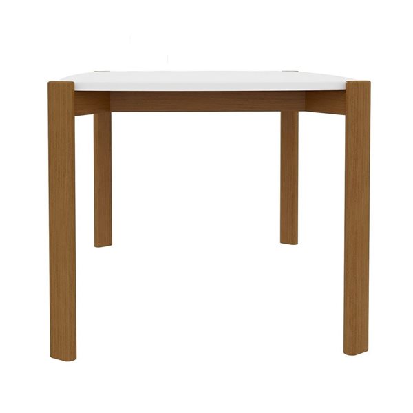 Manhattan Comfort Gales 35.43 W 47.24-in L Matte White/Brown MDF Mid-Century Modern Dining Table w/ Solid Wood Legs