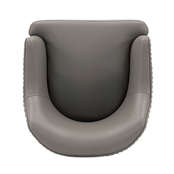 Fauteuil de salle à manger Reeva Manhattan Comfort moderne rembourré en similicuir taupe et pieds métal doré