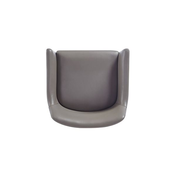 Fauteuil de salle à manger Serena Manhattan Comfort moderne rembourré en similicuir gris