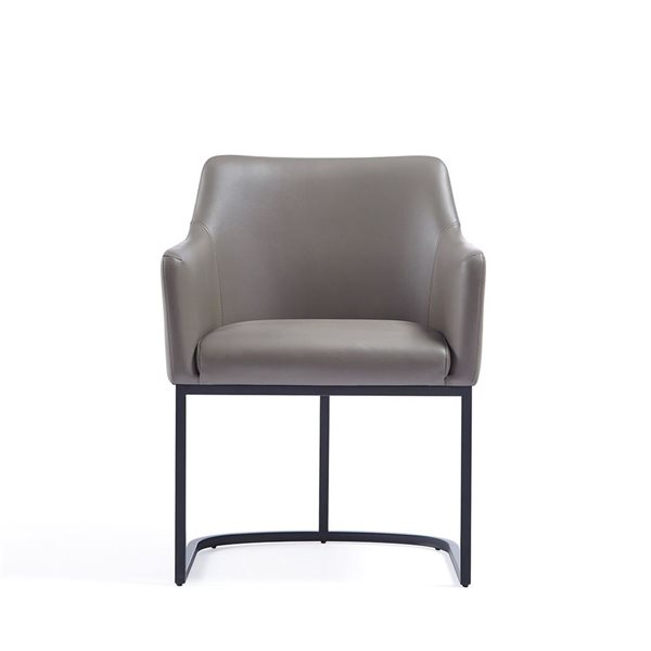 Manhattan Comfort Serena Grey Leatherette Upholstered Modern Dining Armchair