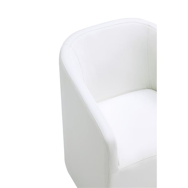 Fauteuil de salle à manger Anna Manhattan Comfort moderne en similicuir crème