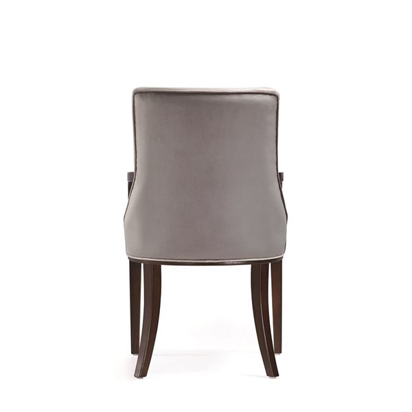 Manhattan Comfort Shubert 6-Piece Light Grey Faux Leather and Velvet Modern Dining Chairs