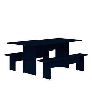 Manhattan Comfort Nomad 67.91-in L Midnight Blue 3-Piece Modern Dining Set