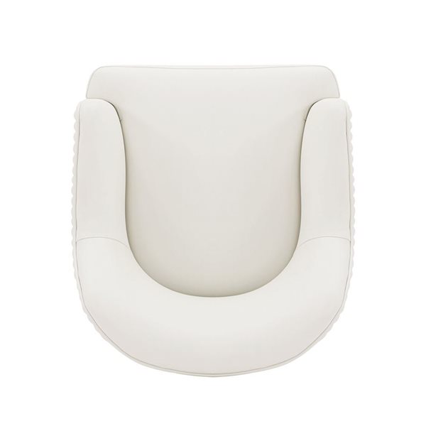 Fauteuils de salle à manger Reeva Manhattan Comfort rembourrés en similicuir crème et pieds en métal doré, ensemble de 2