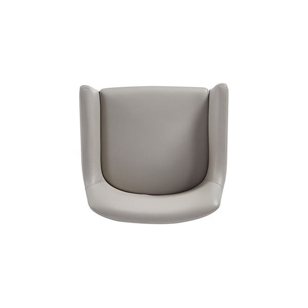 Fauteuil de salle à manger Serena Manhattan Comfort moderne rembourré en similicuir gris pâle