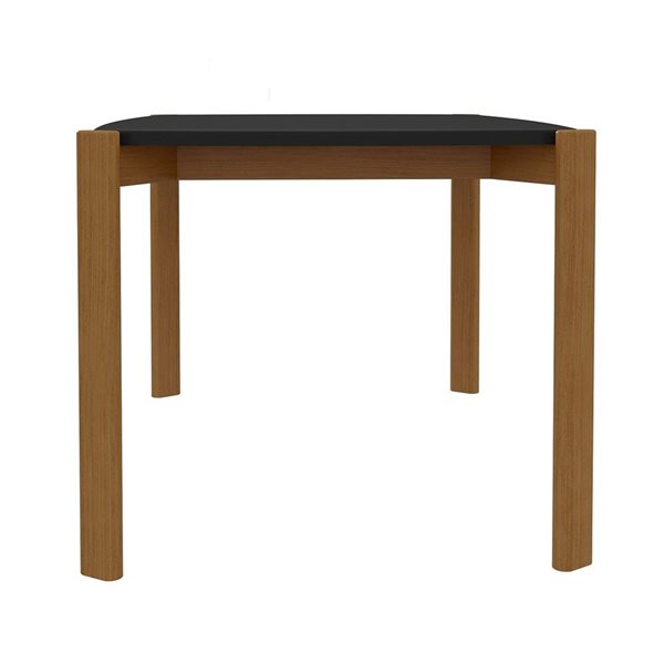 Manhattan Comfort Gales 35.43 W x 47.24-in L Matte Black/Brown MDF Mid-Century Modern Dining Table w/ Solid Wood Legs