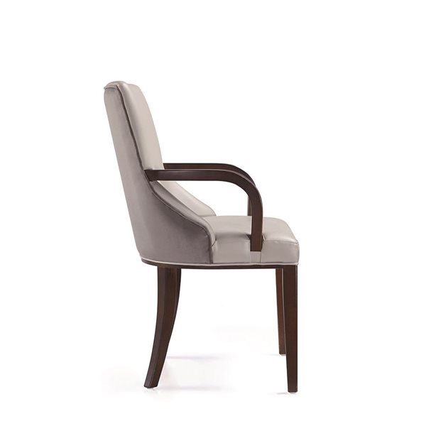 Ensemble de 8 chaises de salle à manger Shubert Manhattan Comfort moderne en similicuir et velours gris