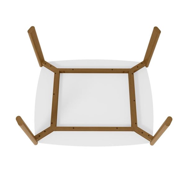 Manhattan Comfort Gales 35.43 W x 47.24-in L Matte White/Brown 5-Piece Transitional Dining Set