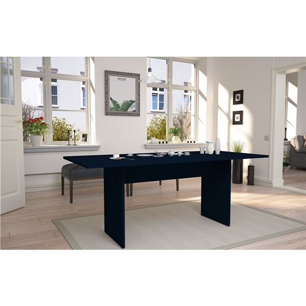 Manhattan Comfort Nomad 32.48 W x 67.91-in L Midnight Blue Composite Modern Rectangular Dining Table