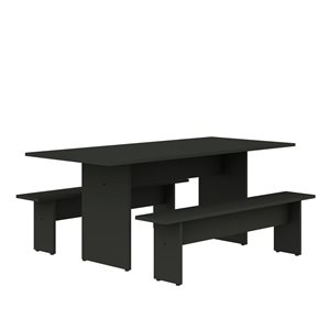 Manhattan Comfort Nomad 67.91-in L Grey 3-Piece Modern Dining Set