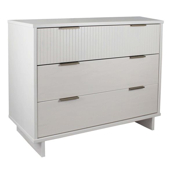 Commode moderne standard Granville Manhattan Comfort blanc avec 3 tiroirs à extension complète 37,79 l. x 17,71 p. x 31,73 …