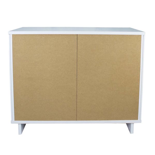 Commode moderne standard Granville Manhattan Comfort blanc avec 3 tiroirs à extension complète 37,79 l. x 17,71 p. x 31,73 …