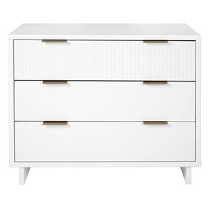 Commode moderne standard Granville Manhattan Comfort blanc avec 3 tiroirs à extension complète 37,79 l. x 17,71 p. x 31,73 …