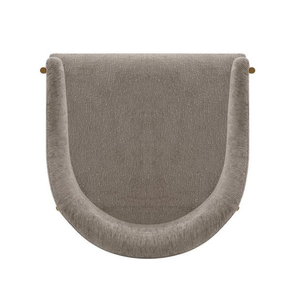 Fauteuils de salle Lia Manhattan Comfort modernes en tissu pierre et embouts or brossé, ensemble de 2