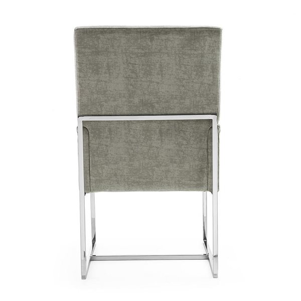 Ensemble de 8 fauteuils de salle à manger Element Manhattan Comfort modernes en velours acier et cadre en métal chrome poli