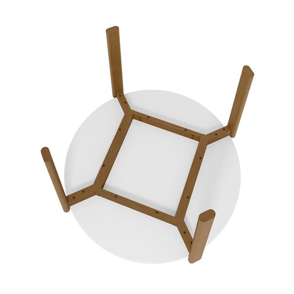 Manhattan Comfort Gales 46.54-in dia Matte White/Brown 5-Piece Transitional Dining Set