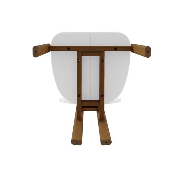 Manhattan Comfort Gales 46.54-in dia Matte White/Brown 5-Piece Transitional Dining Set