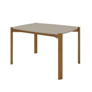 Manhattan Comfort Gales 35.43 W x 47.24-in L Greige/Brown MDF Mid-Century Modern Dining Table w/ Solid Wood Legs