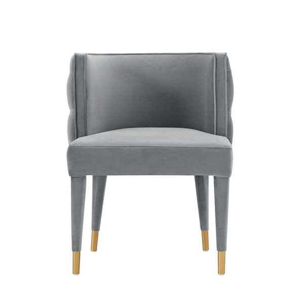 Manhattan Comfort Maya Grey Modern Tufted Velvet Upholstered Dining Chair