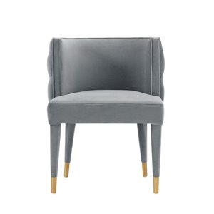 Manhattan Comfort Maya Grey Modern Tufted Velvet Upholstered Dining Chair