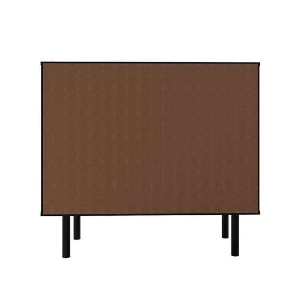 Manhattan Comfort Liam Mid-Century Modern 4-Shelf Sideboard in Black and Wood