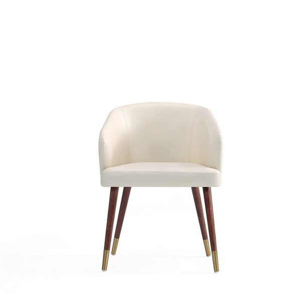 Manhattan Comfort Reeva Cream Modern Leatherette Upholstered Dining Chair