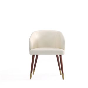 Manhattan Comfort Reeva Cream Modern Leatherette Upholstered Dining Chair