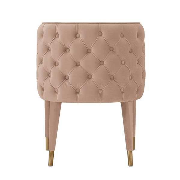 Manhattan Comfort Maya Set of 2 Nude Modern Tufted Velvet Upholstered Dining Chair