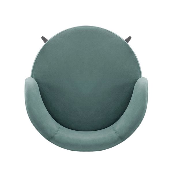 Chaise de salle à manger moderne rembourrée en velours plissé Kaya, vert menthe