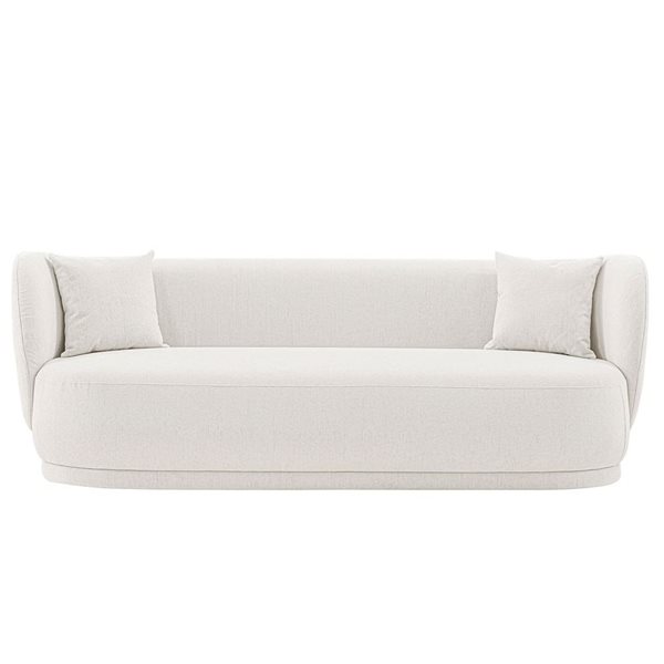Manhattan Comfort Contemporary Siri Linen 92.52 Sofa with Pillows in Cream Manhattan Comfort Contemporary Siri Linen 92.52 Sofa with Pillows in Cream