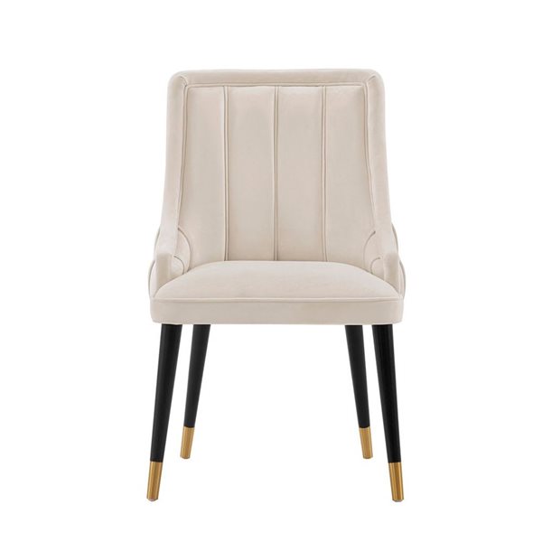 Manhattan Comfort Eda Cream Modern Velvet Upholstered Dining Chair